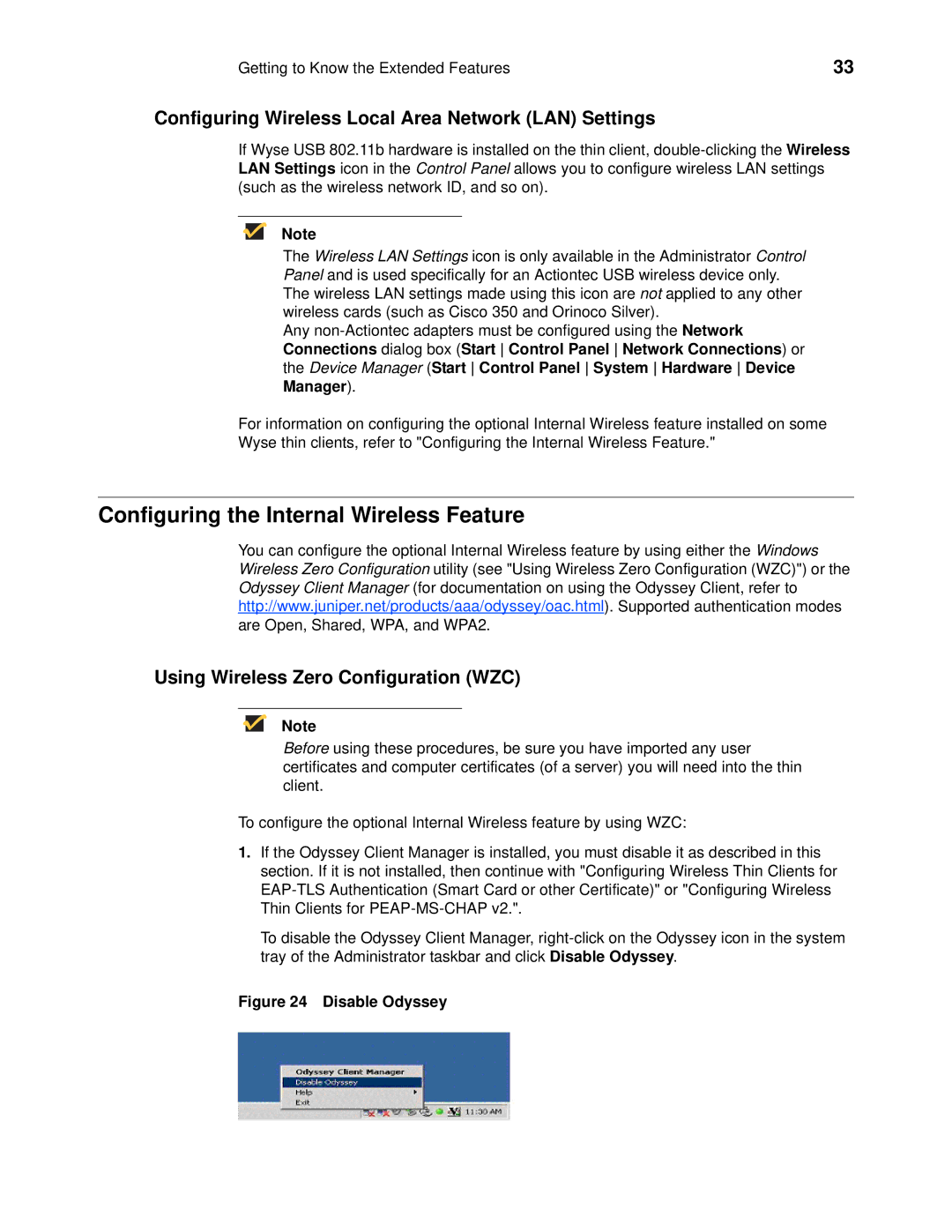 Wyse Technology C90LE Configuring the Internal Wireless Feature, Configuring Wireless Local Area Network LAN Settings 