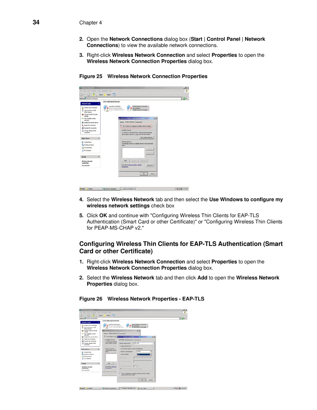 Wyse Technology R90L, C90LE manual Wireless Network Connection Properties dialog box, Wireless Network Properties EAP-TLS 