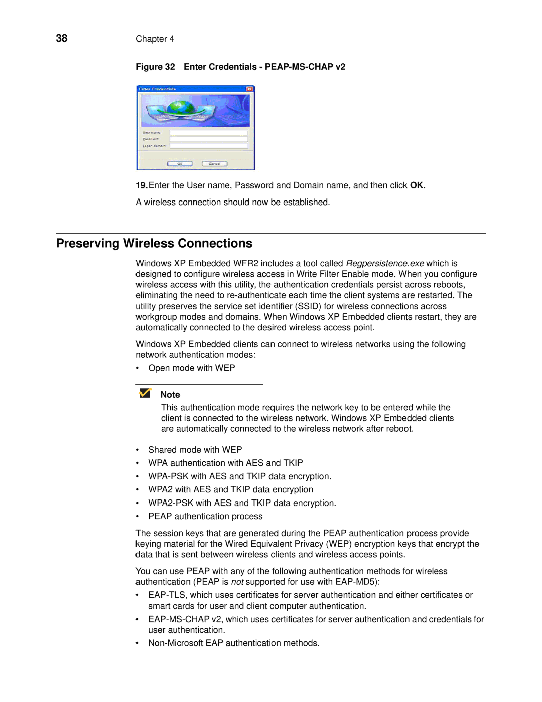 Wyse Technology R90L, C90LE manual Preserving Wireless Connections, Enter Credentials PEAP-MS-CHAP 