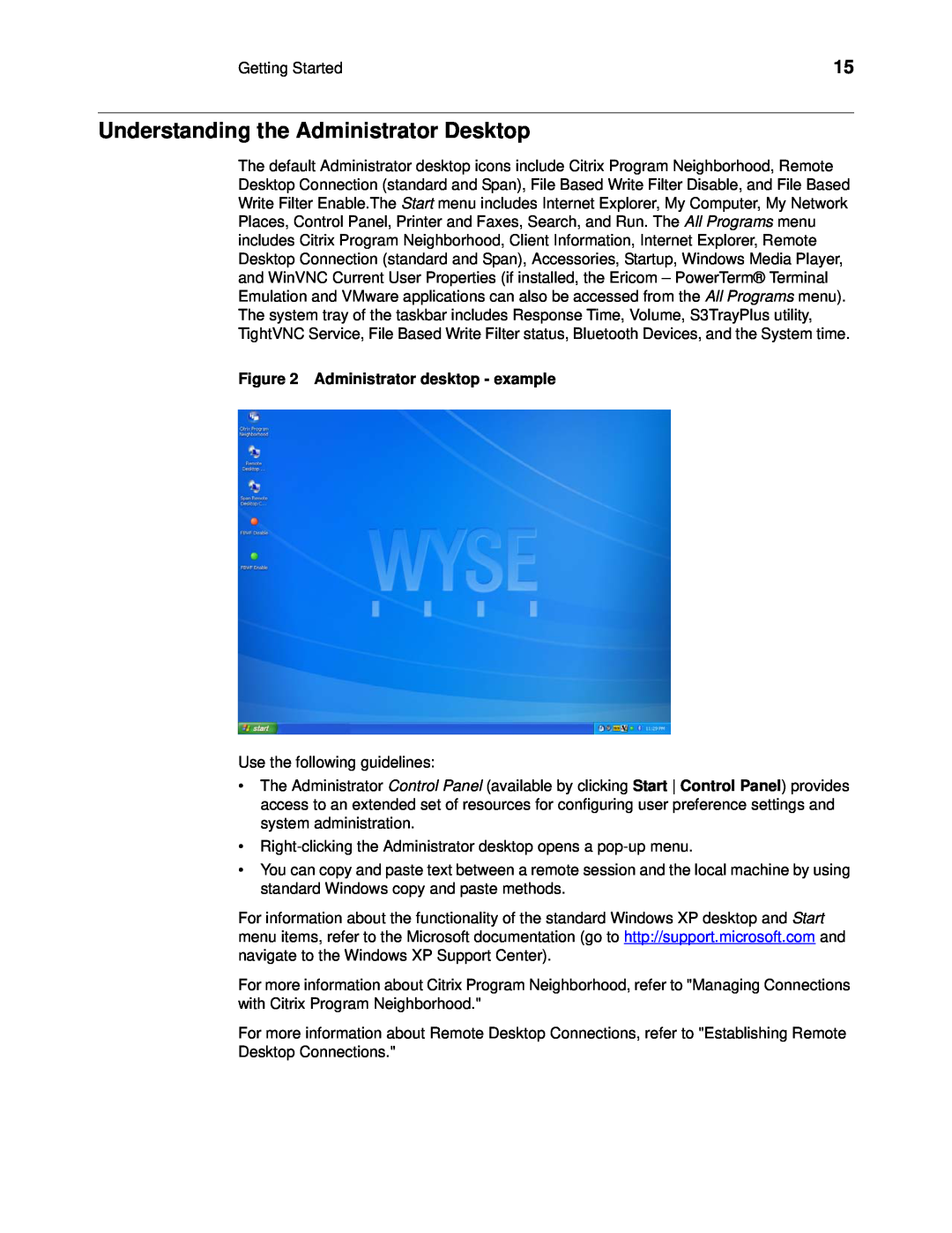 Wyse Technology C90LE, R90L manual Understanding the Administrator Desktop, Administrator desktop - example 