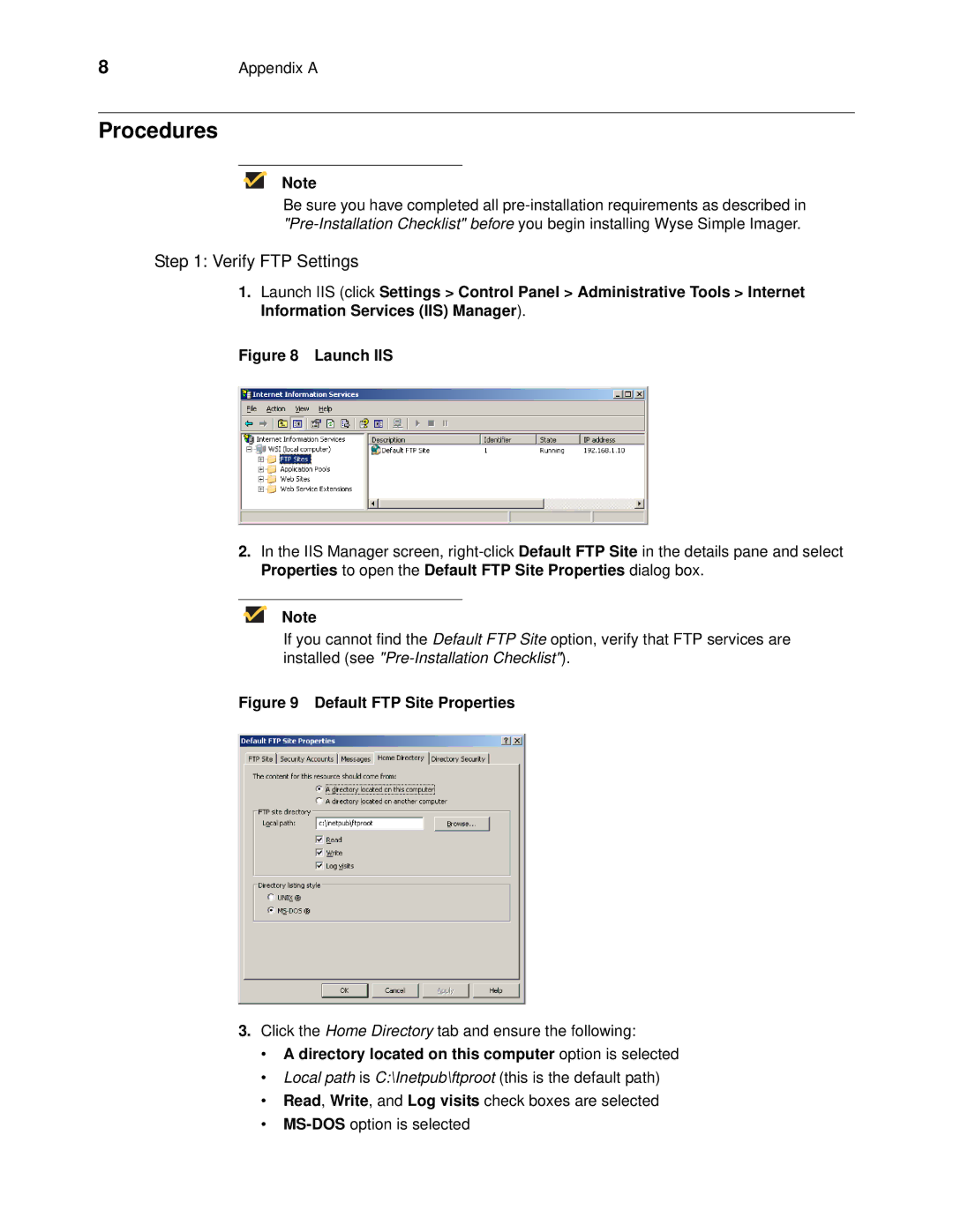 Wyse Technology Release 2.0.2 manual Verify FTP Settings, Directory located on this computer option is selected 