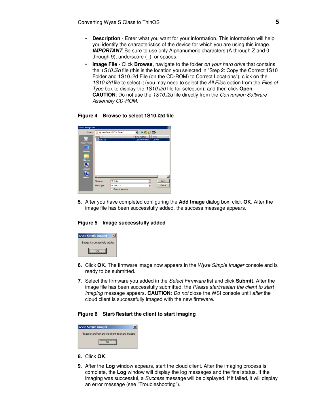 Wyse Technology Release 2.0.2 manual Browse to select 1S10.i2d file 