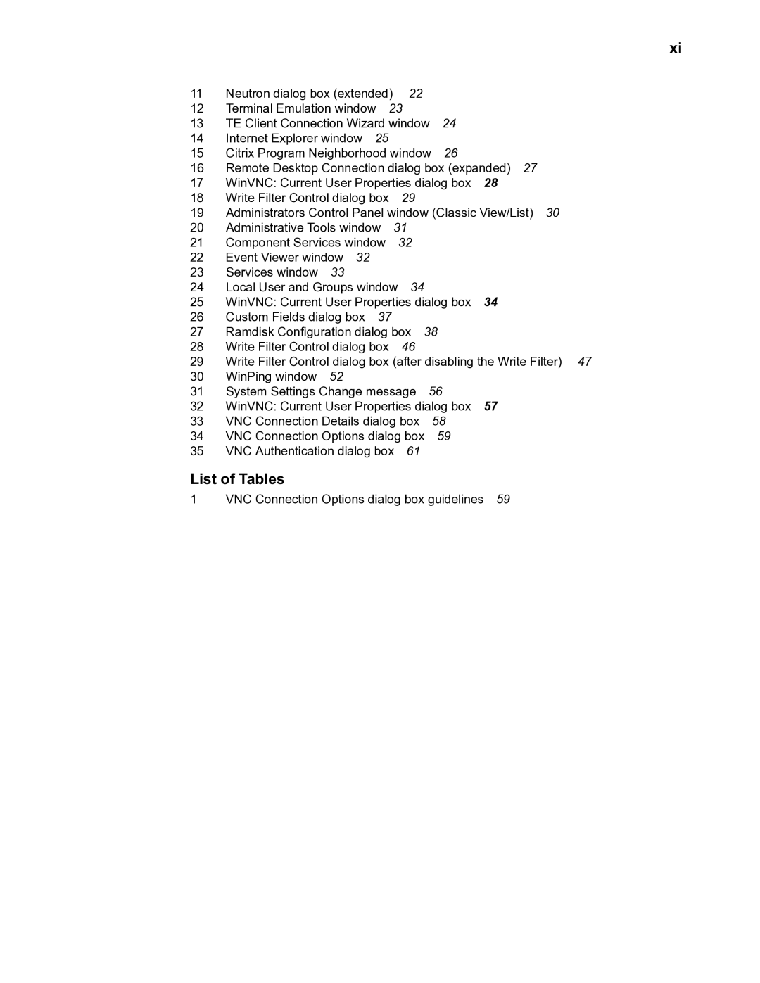 Wyse Technology TM 9000 Series manual List of Tables 