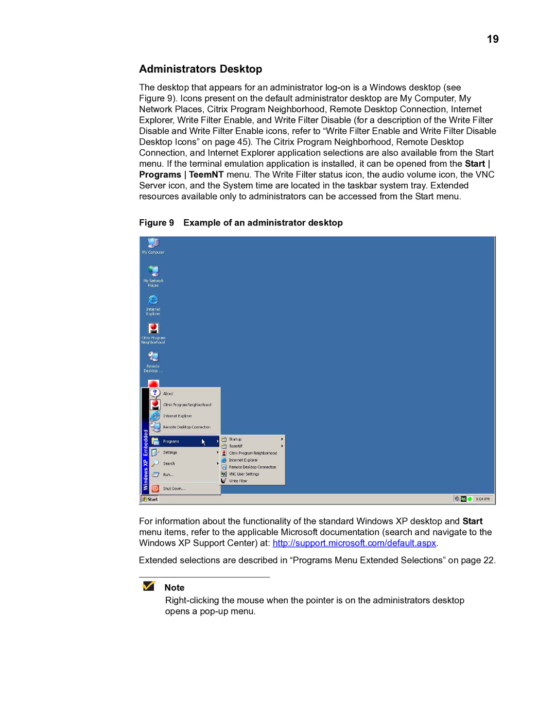 Wyse Technology TM 9000 Series manual Administrators Desktop, Example of an administrator desktop 