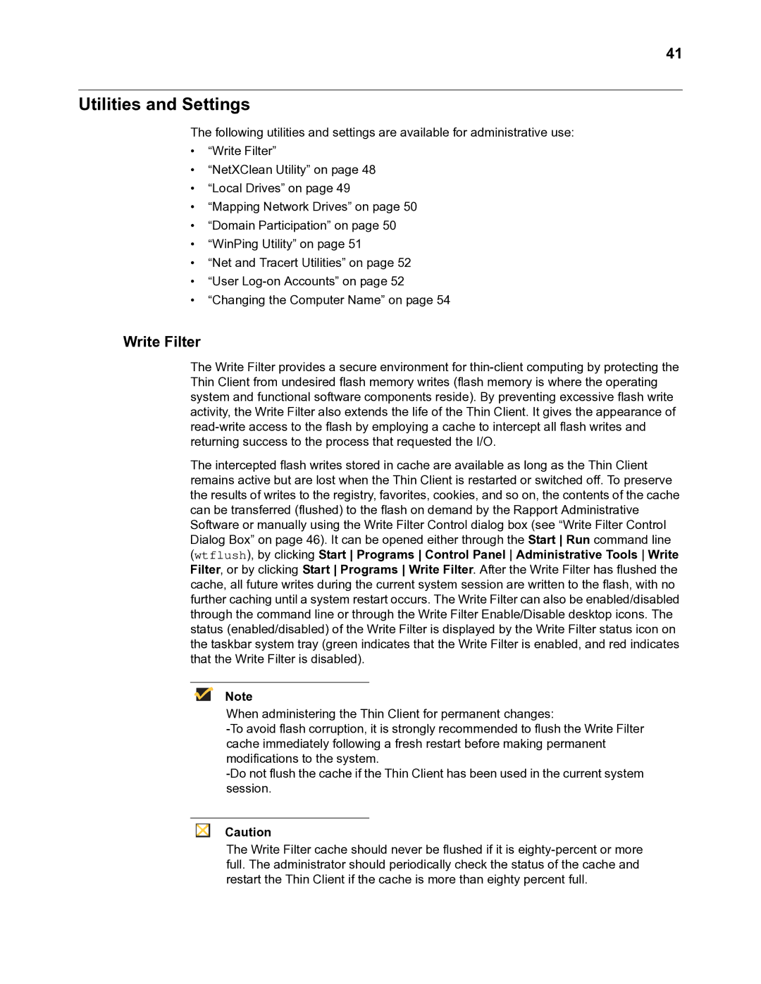 Wyse Technology TM 9000 Series manual Utilities and Settings 