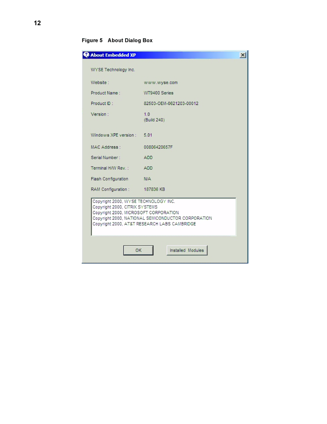 Wyse Technology WintermTM 9000 manual About Dialog Box 