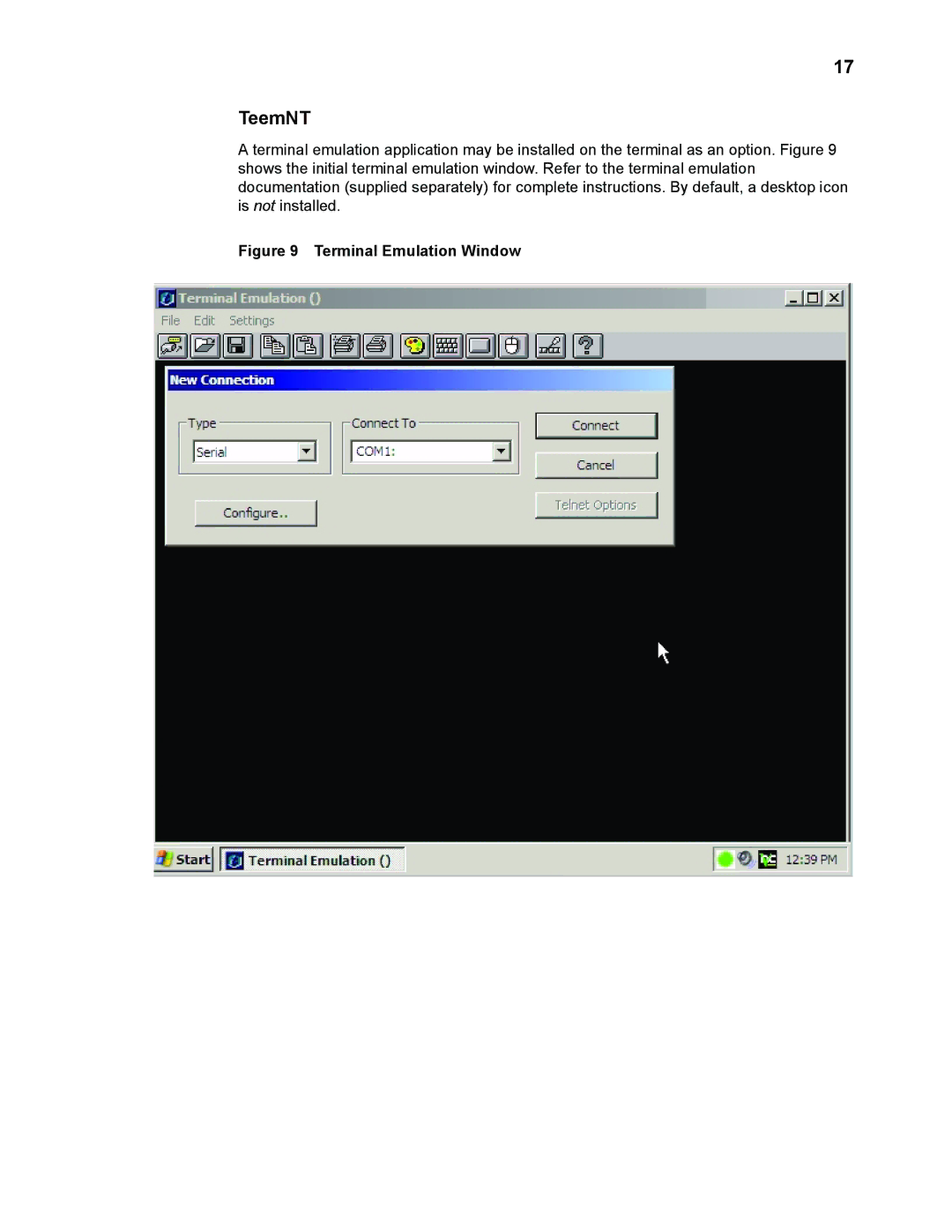 Wyse Technology WintermTM 9000 manual TeemNT, Terminal Emulation Window 