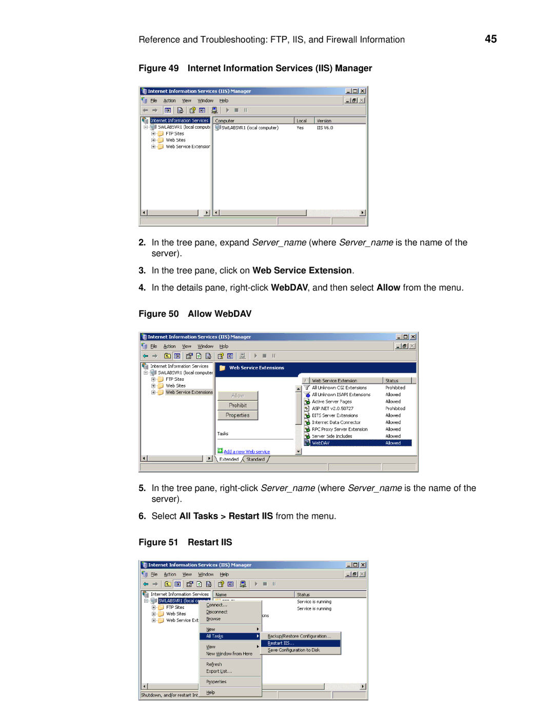 Wyse Technology wyse devise manager release 4.9 manual Allow WebDAV, Restart IIS 