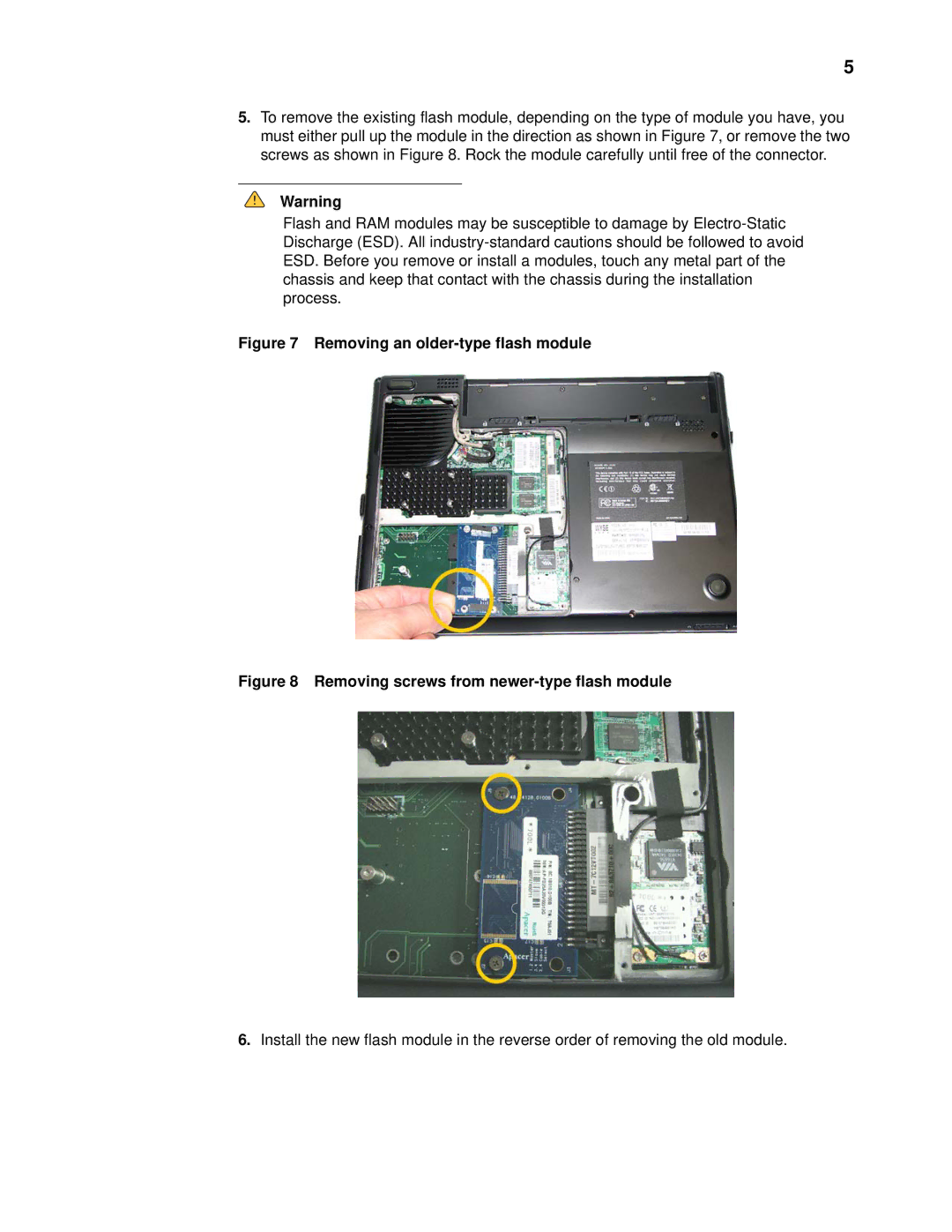 Wyse Technology X90e manual Removing an older-type flash module 