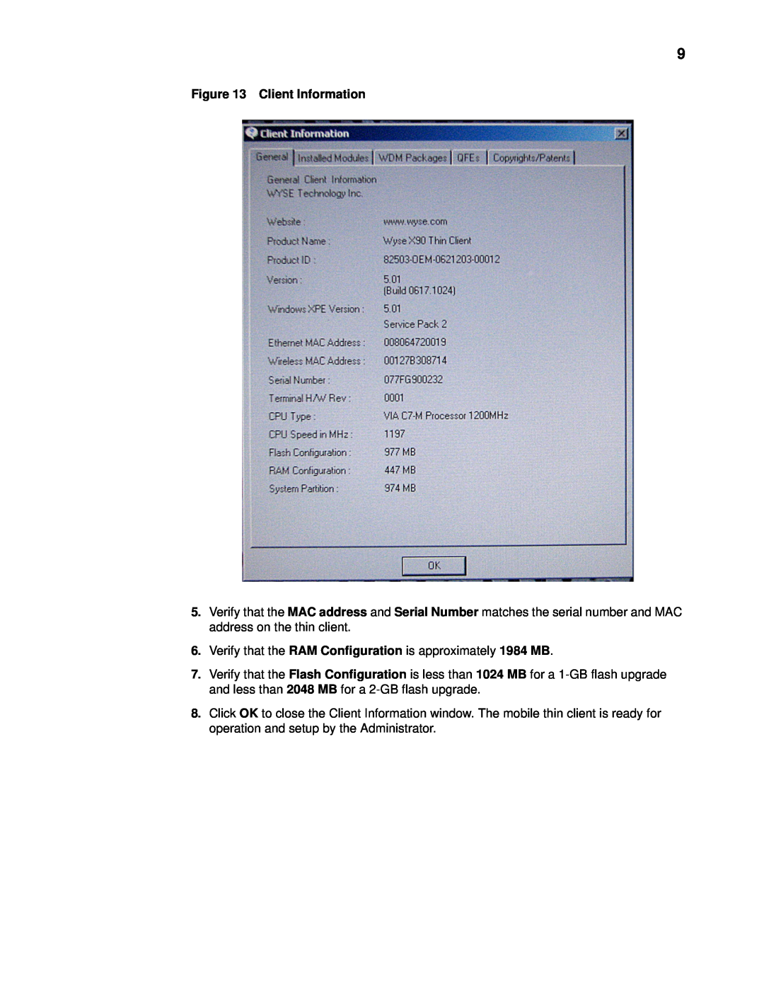Wyse Technology X90e manual Client Information 