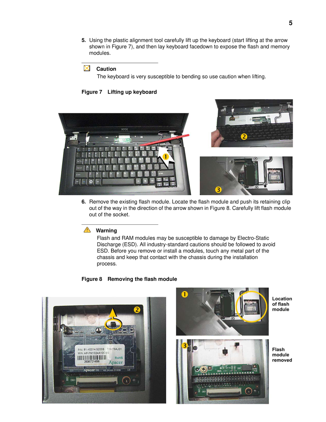 Wyse Technology X90LE manual Lifting up keyboard 