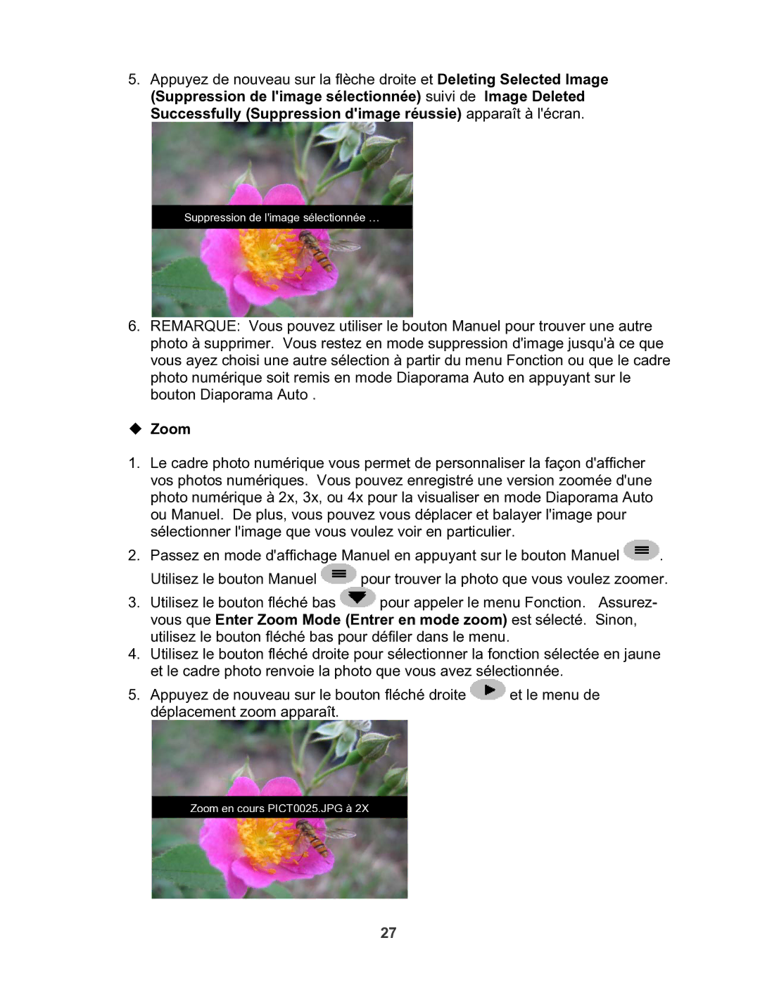 X-Micro Tech 100 user manual Suppression de limage sélectionnée … 