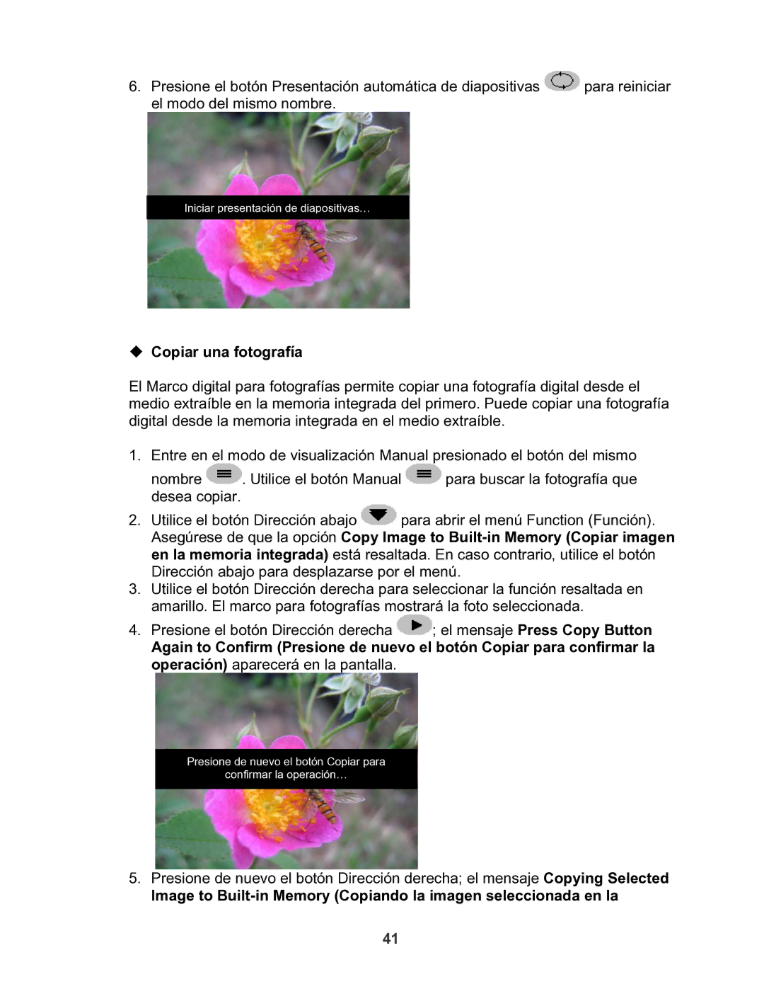 X-Micro Tech 100 user manual ‹ Copiar una fotografía 