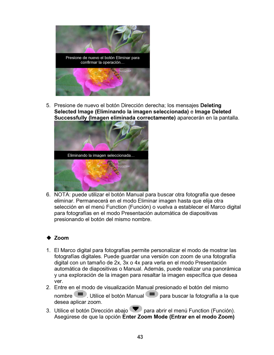 X-Micro Tech 100 user manual Eliminando la imagen seleccionada… 