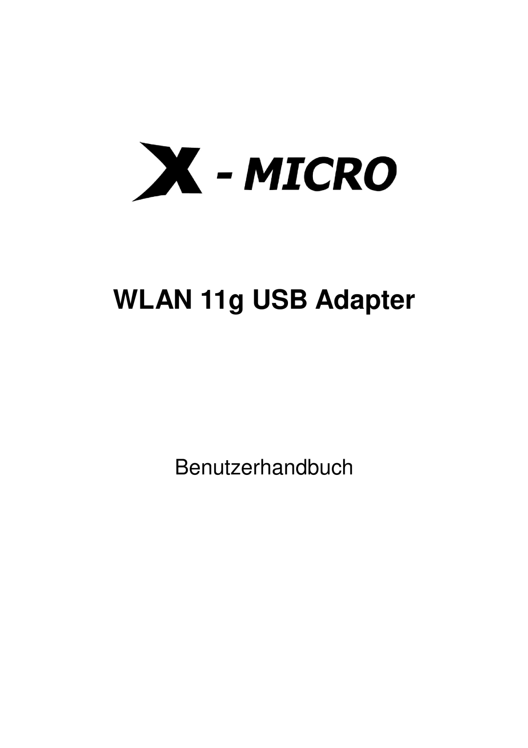 X-Micro Tech 11G manual WLAN 11g USB Adapter, Benutzerhandbuch 