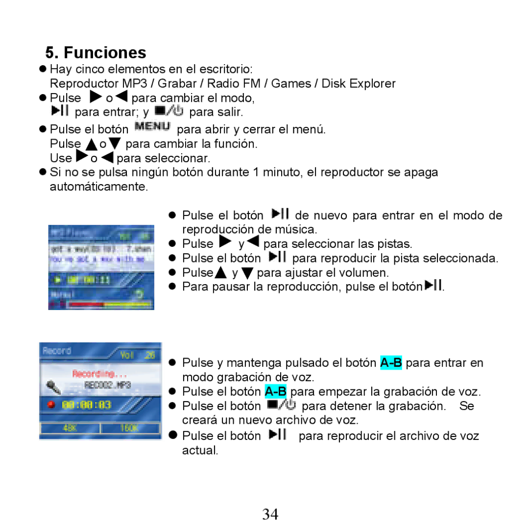 X-Micro Tech 210C, 200C manual Funciones 