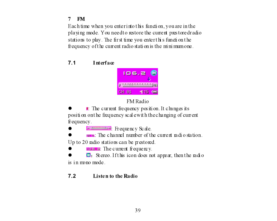 X-Micro Tech 400 user manual Nterface, Listen to the Radio 