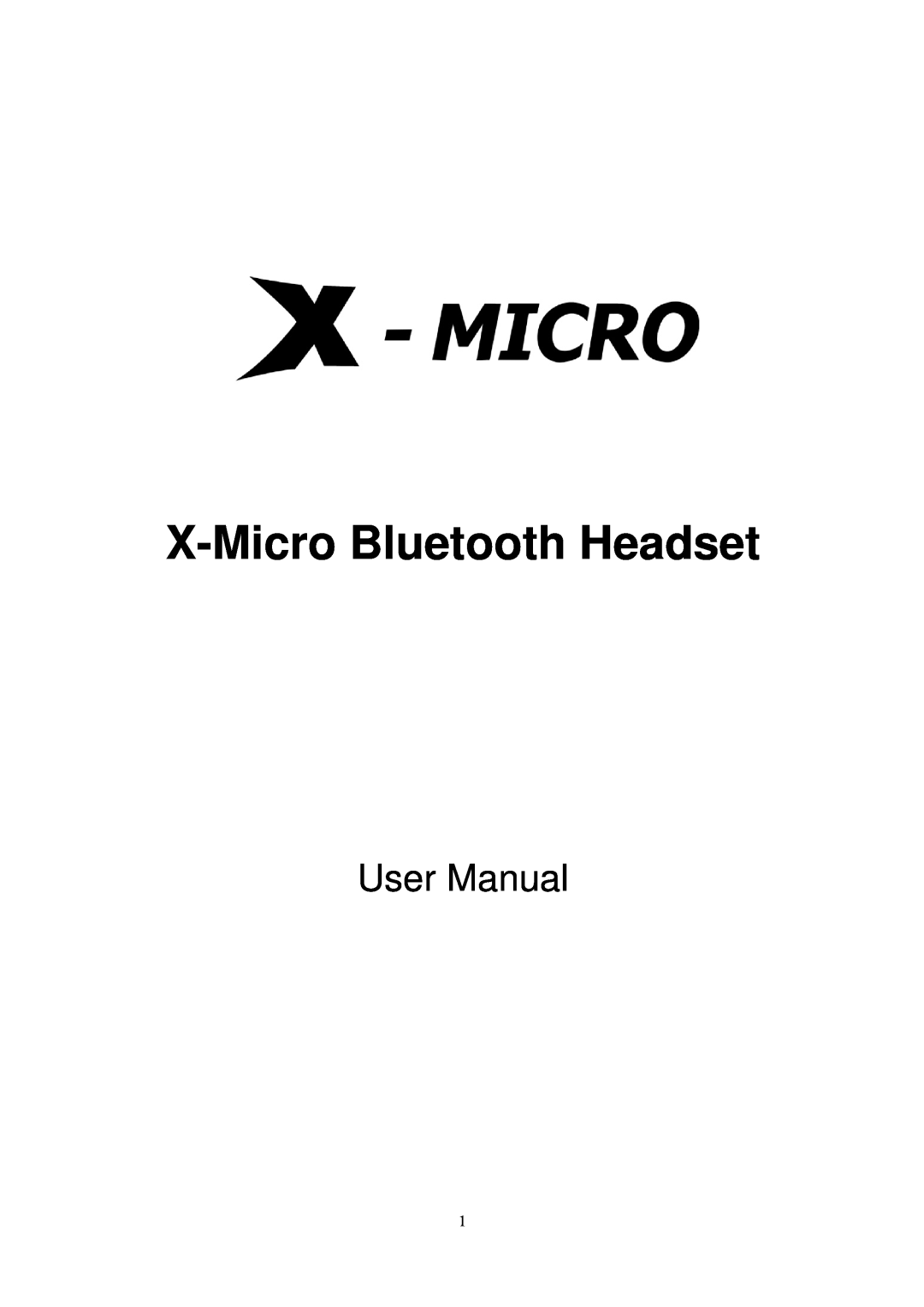 X-Micro Tech BT400GII user manual X-MicroBluetooth Headset 