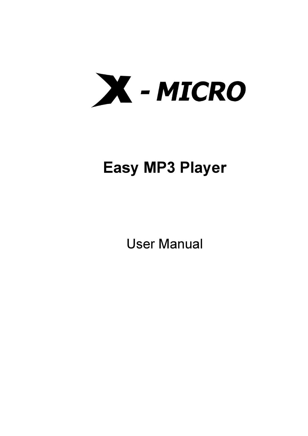 X-Micro Tech user manual Easy MP3 Player 