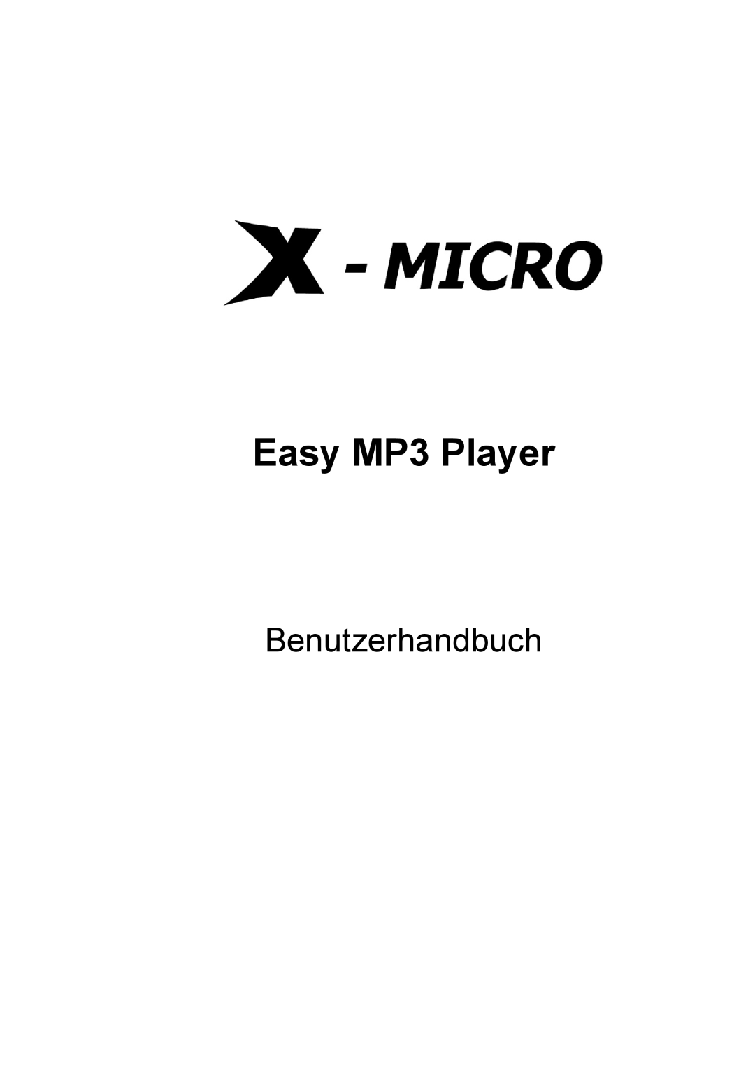 X-Micro Tech Easy user manual Benutzerhandbuch 