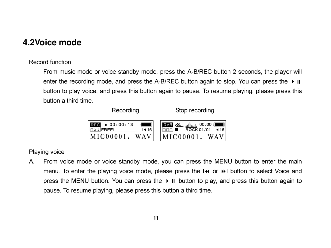 X-Micro Tech EVA 130 user manual 2Voice mode 