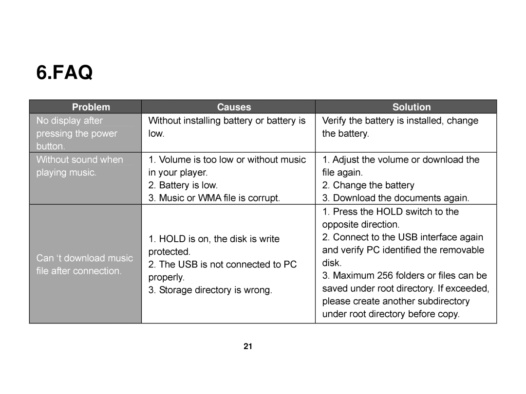 X-Micro Tech EVA 130 user manual Faq 