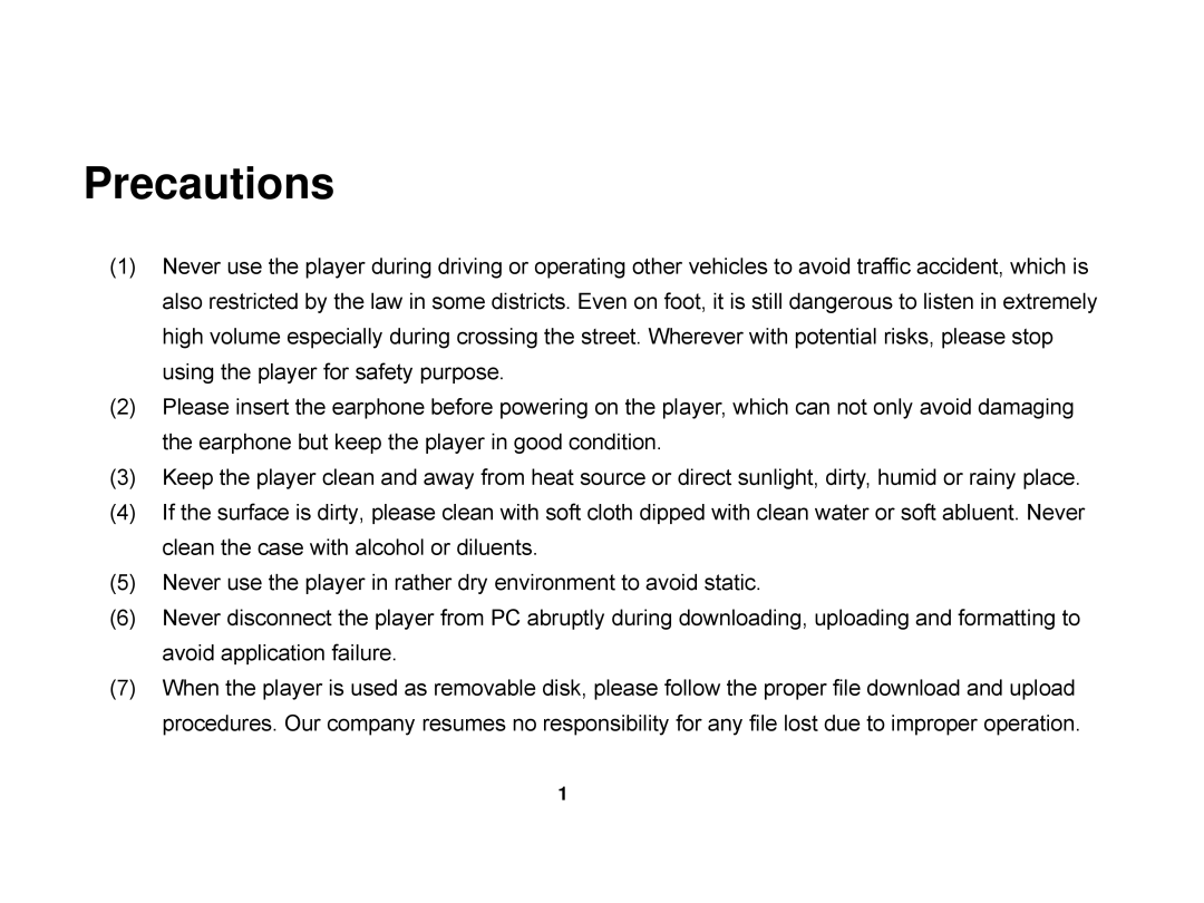 X-Micro Tech EVA 130 user manual Precautions 