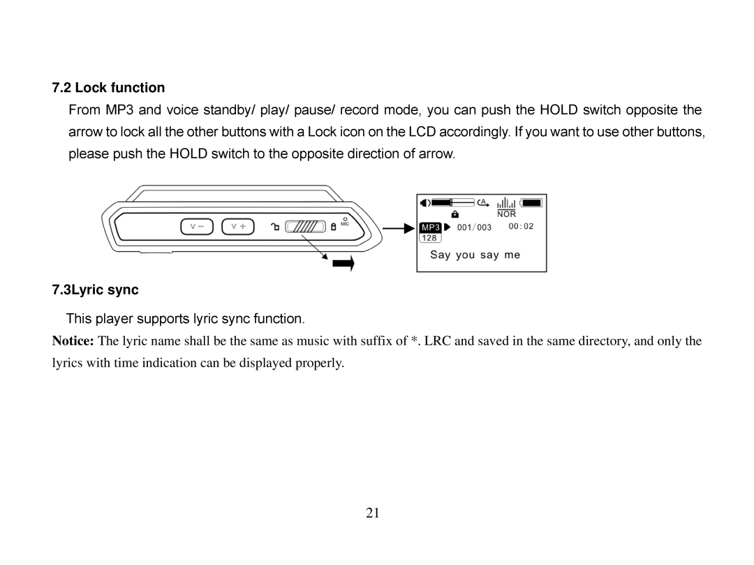 X-Micro Tech EVA 310 user manual 3Lyric sync 