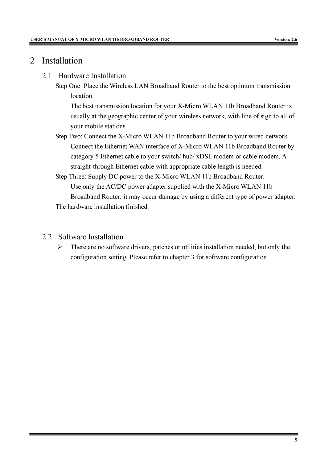 X-Micro Tech IEEE 802.11b user manual Hardware Installation, Software Installation 