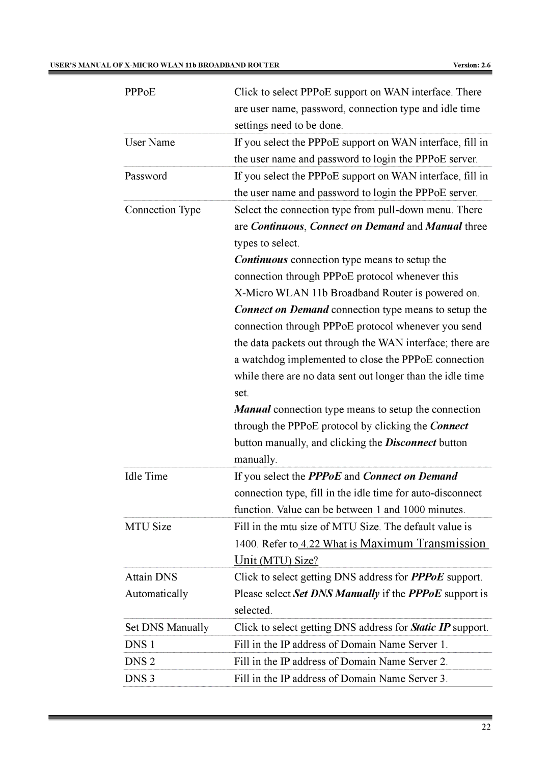 X-Micro Tech IEEE 802.11b user manual Are Continuous, Connect on Demand and Manual three 