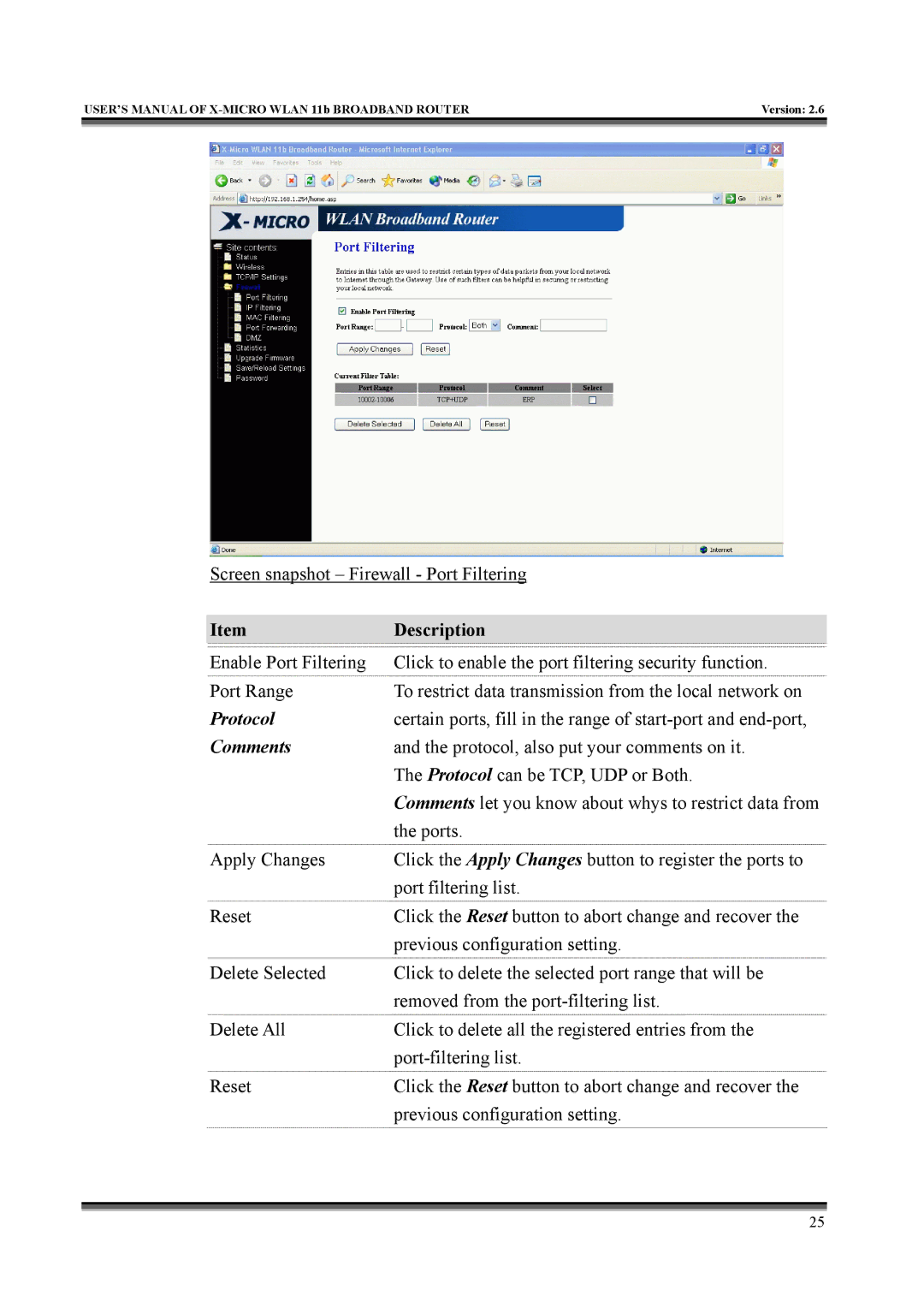 X-Micro Tech IEEE 802.11b user manual Protocol, Comments 