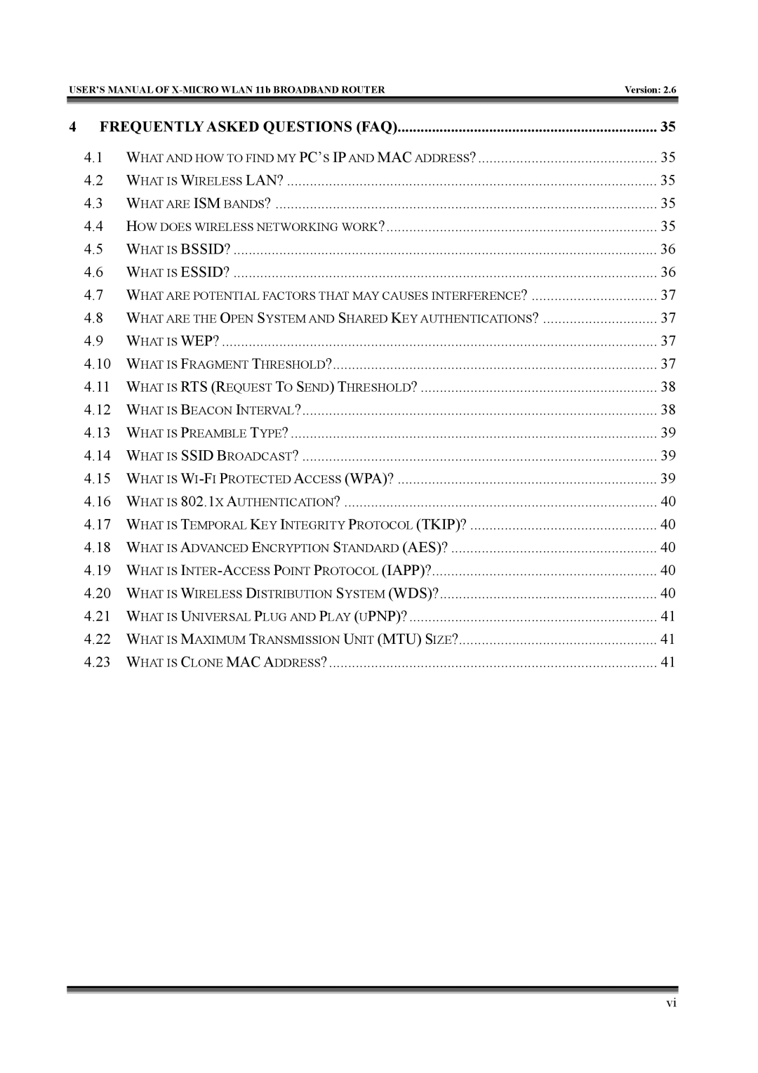 X-Micro Tech IEEE 802.11b user manual Frequently Asked Questions FAQ 