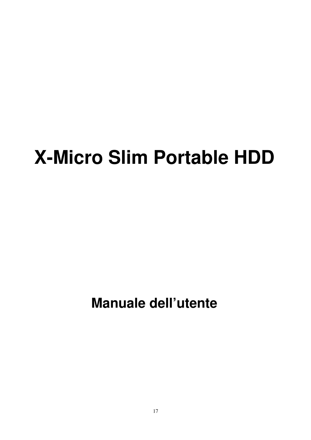 X-Micro Tech Slim Portable HDD user manual Manuale dell’utente 