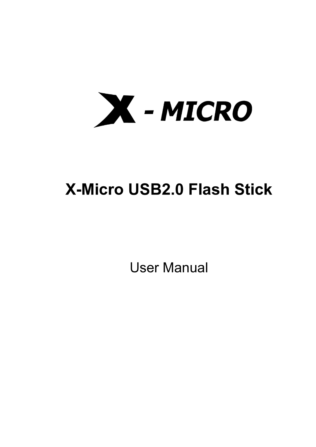 X-Micro Tech user manual Micro USB2.0 Flash Stick 