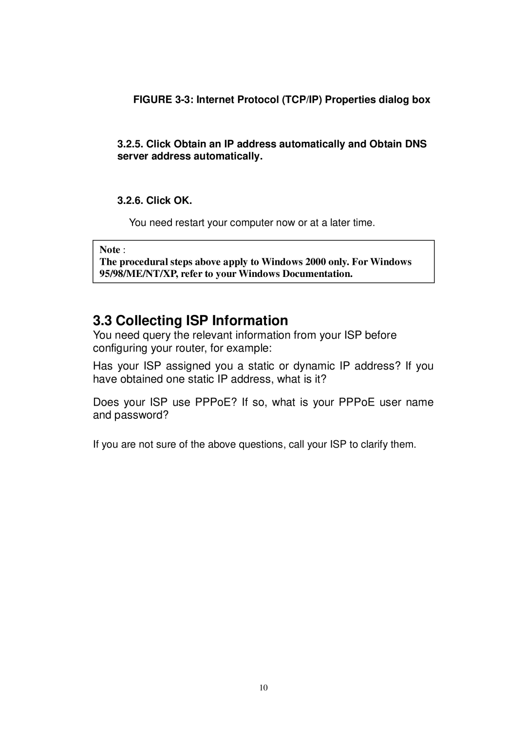 X-Micro Tech WLAN 11g user manual Collecting ISP Information 