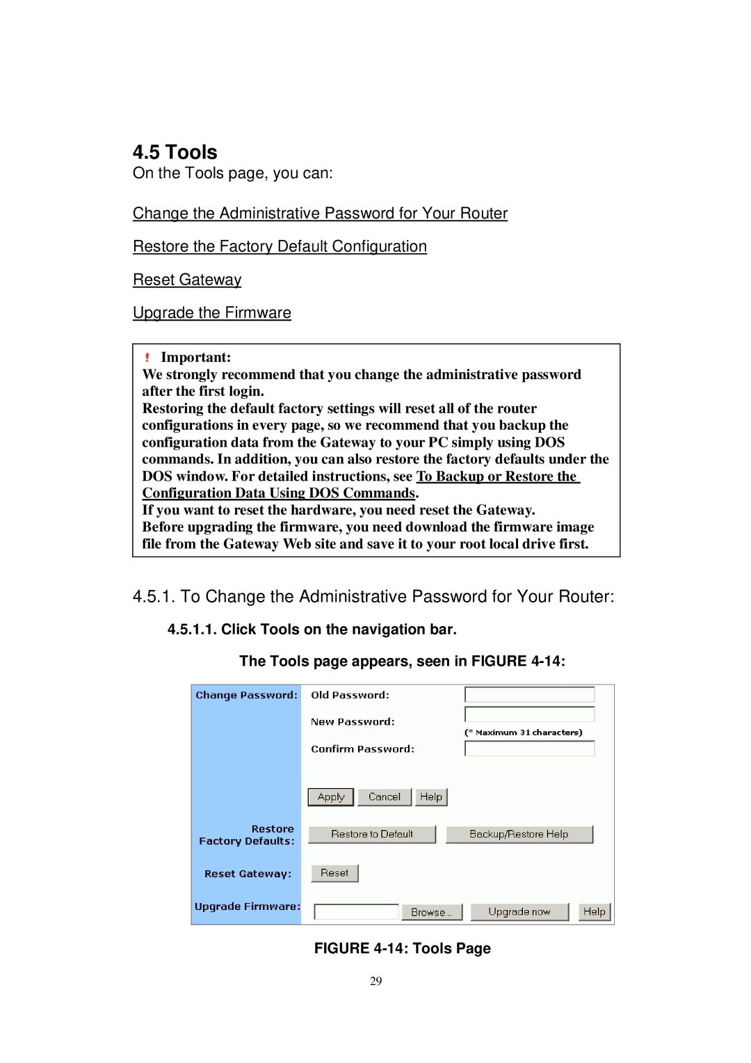 X-Micro Tech WLAN 11g user manual Tools, To Change the Administrative Password for Your Router 