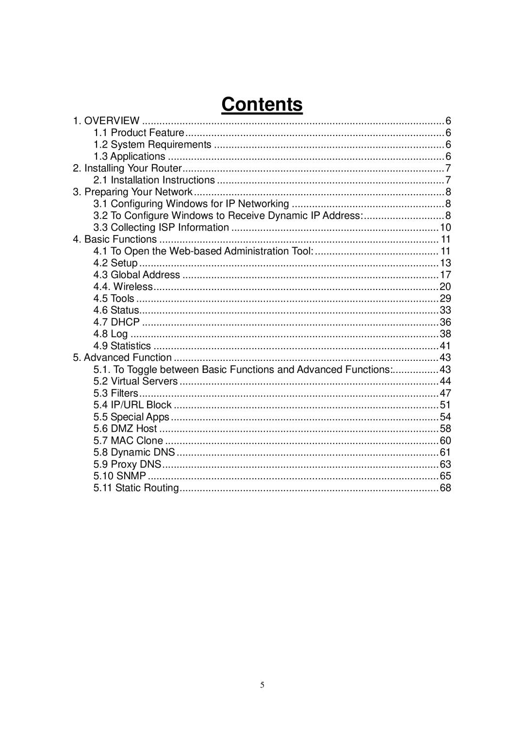 X-Micro Tech WLAN 11g user manual Contents 