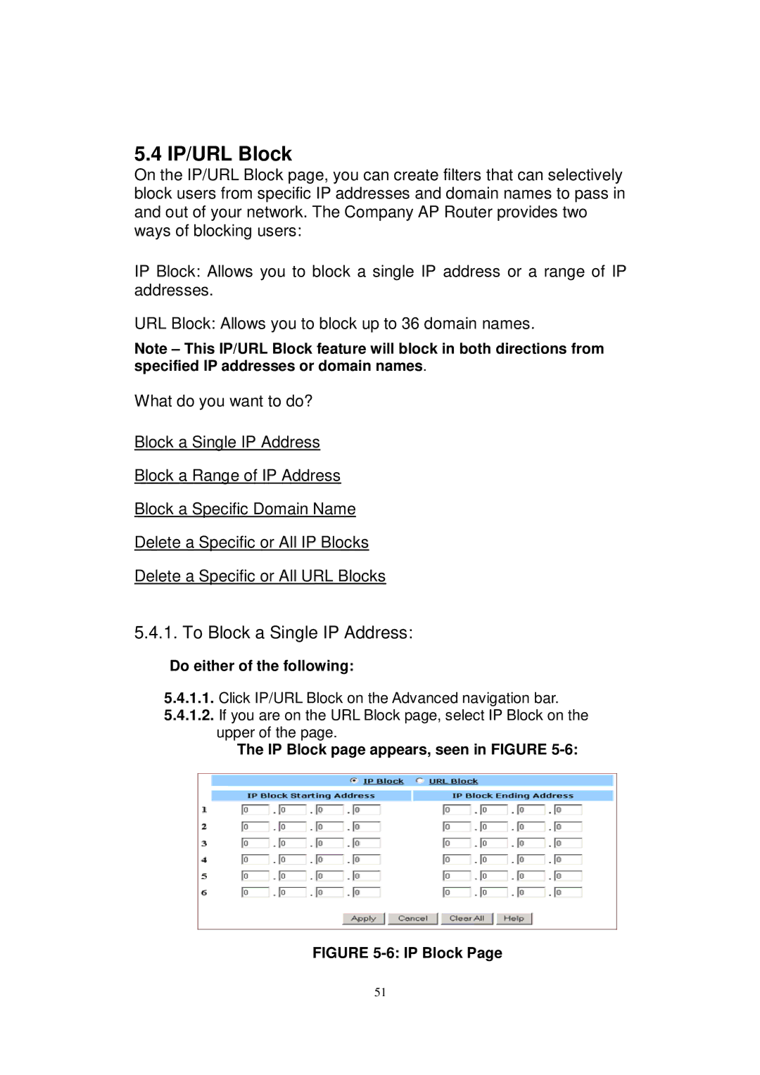 X-Micro Tech WLAN 11g user manual IP/URL Block, To Block a Single IP Address, Do either of the following 