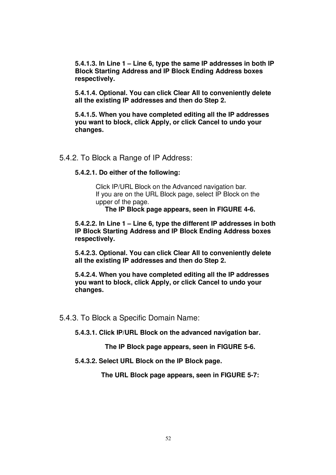 X-Micro Tech WLAN 11g user manual To Block a Range of IP Address, To Block a Specific Domain Name 