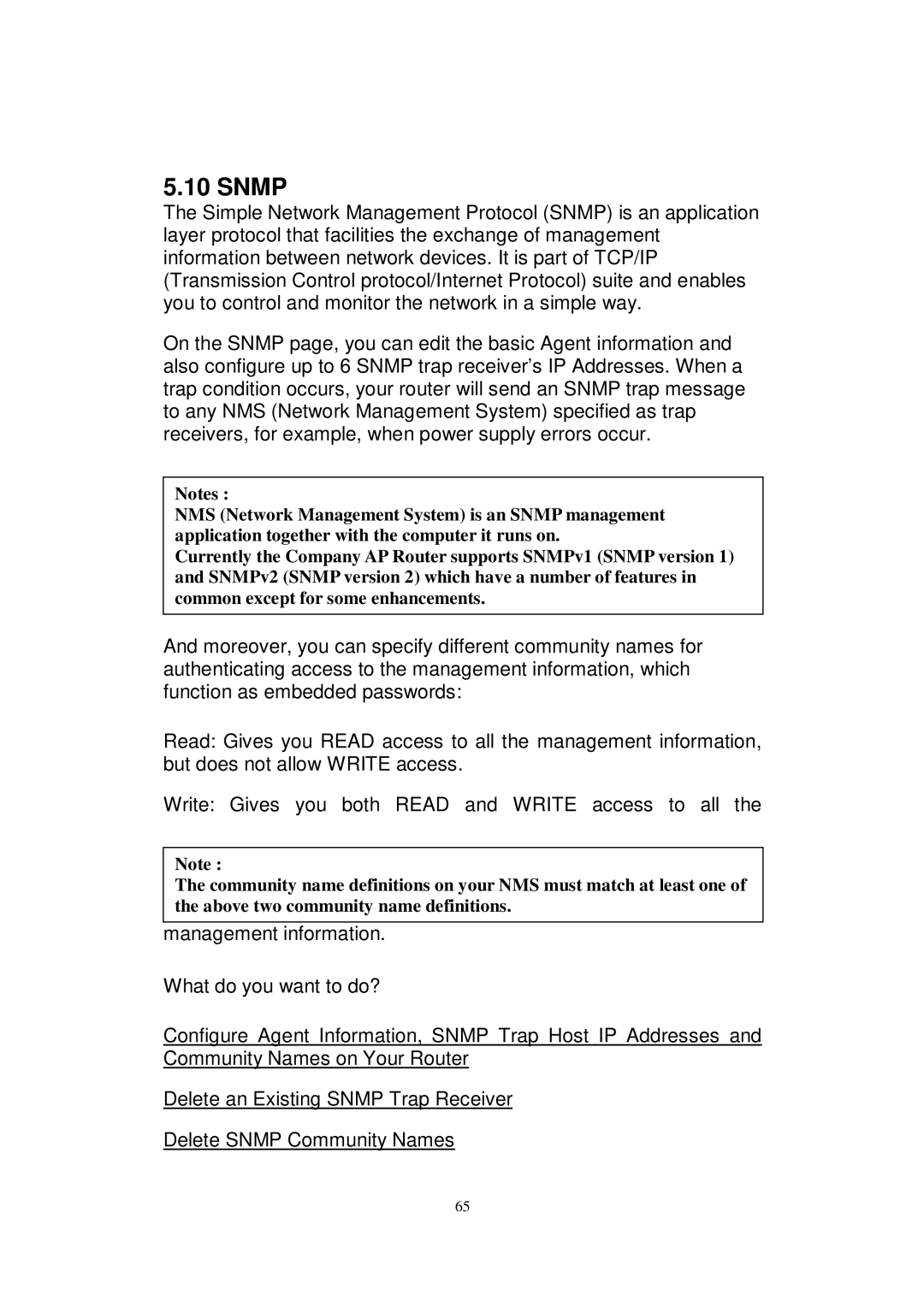 X-Micro Tech WLAN 11g user manual Snmp 