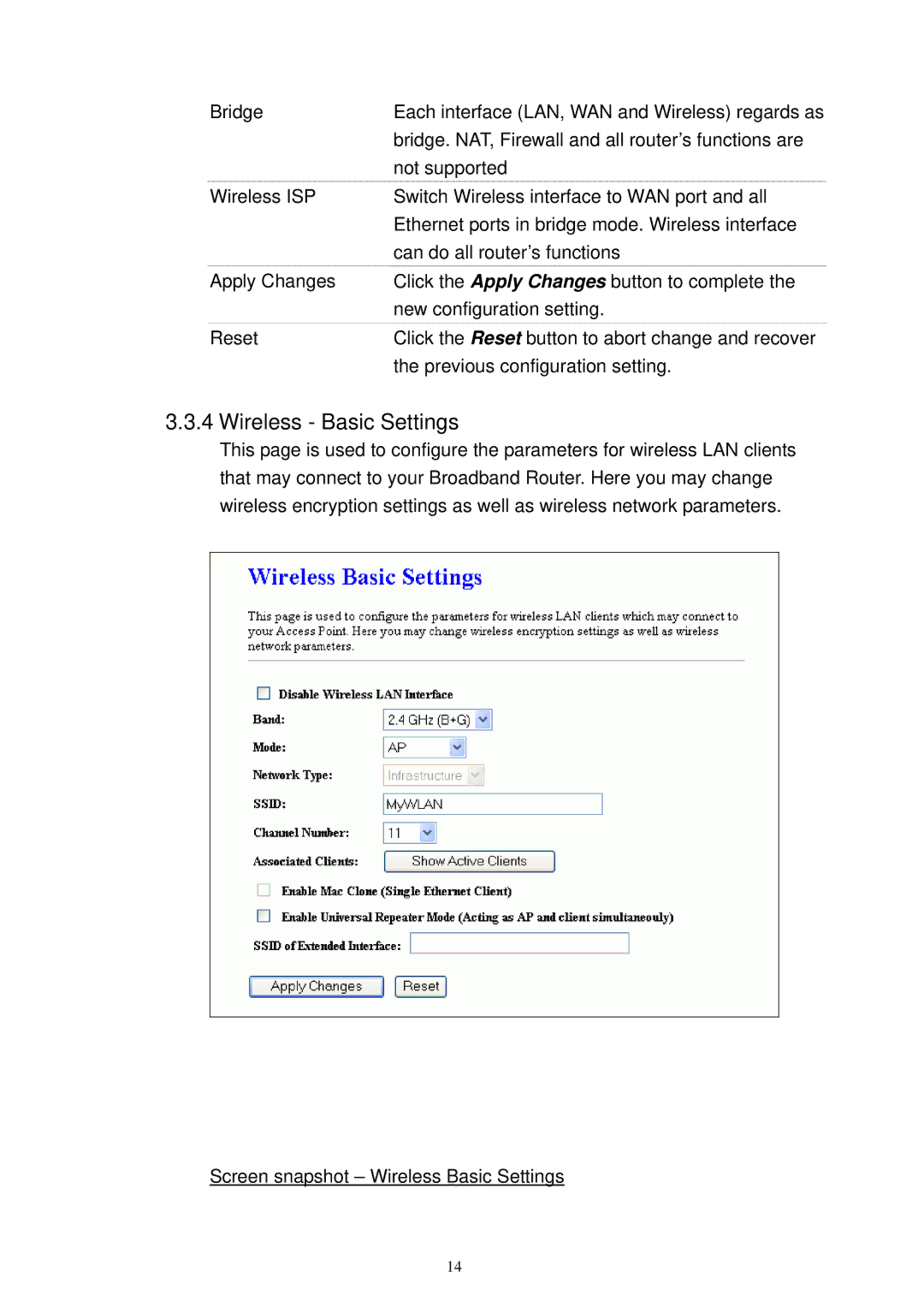 X-Micro Tech XWL-11GRTX user manual Wireless Basic Settings 