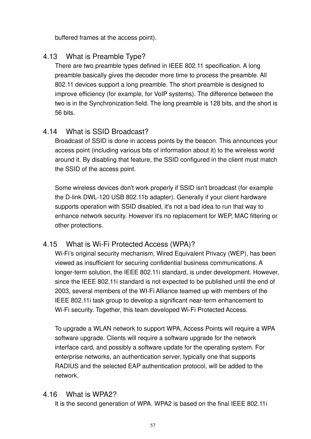 X-Micro Tech XWL-11GRTX user manual What is Preamble Type?, What is Ssid Broadcast?, What is Wi-Fi Protected Access WPA? 