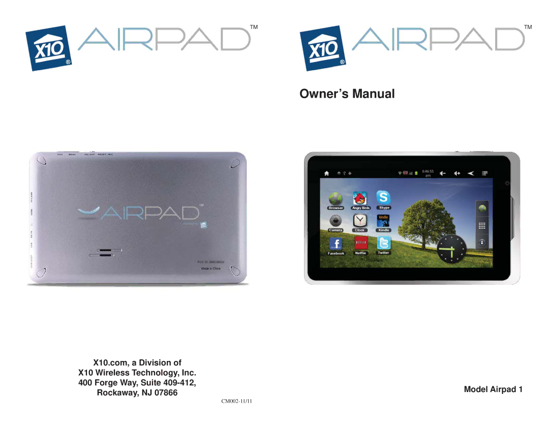 X10 Wireless Technology AIRPAD 1 owner manual X10.com, a Division 