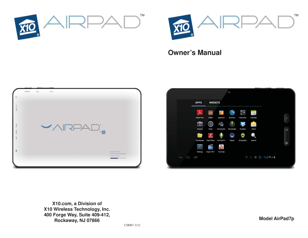 X10 Wireless Technology AIRPAD7P owner manual X10.com, a Division 