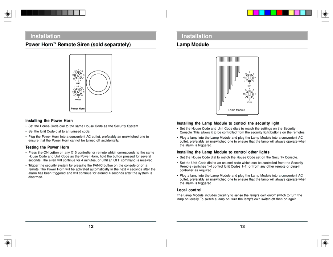X10 Wireless Technology DS7000 manual Power Horn Remote Siren sold separately, Lamp Module 