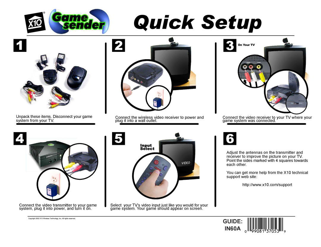 X10 Wireless Technology IN60A manual Quick Setup 