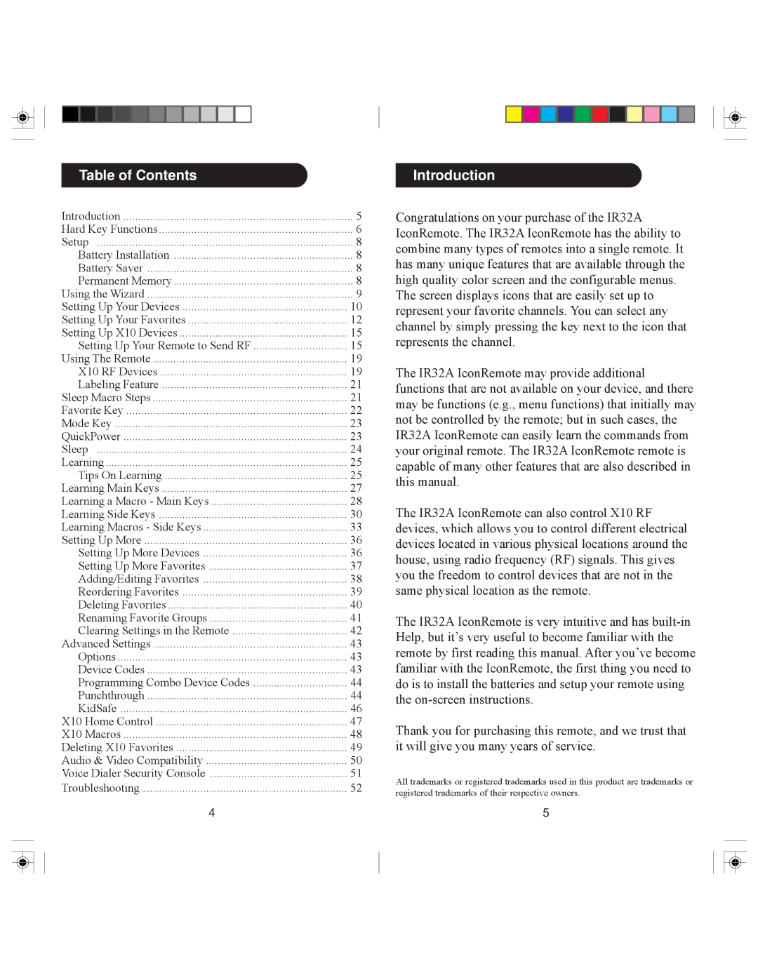 X10 Wireless Technology IR32A owner manual Table of Contents, Introduction 