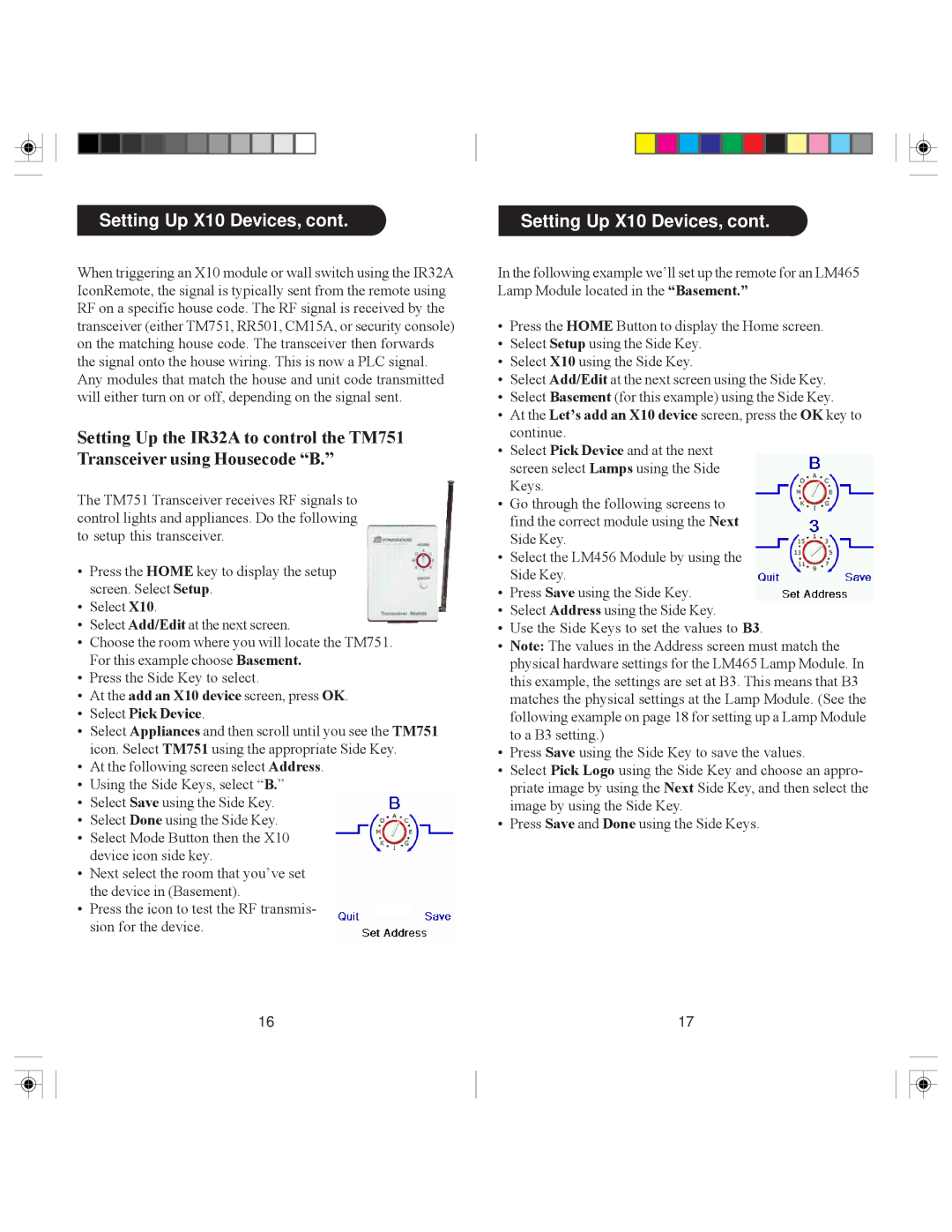 X10 Wireless Technology IR32A owner manual Setting Up X10 Devices, Select Pick Device 