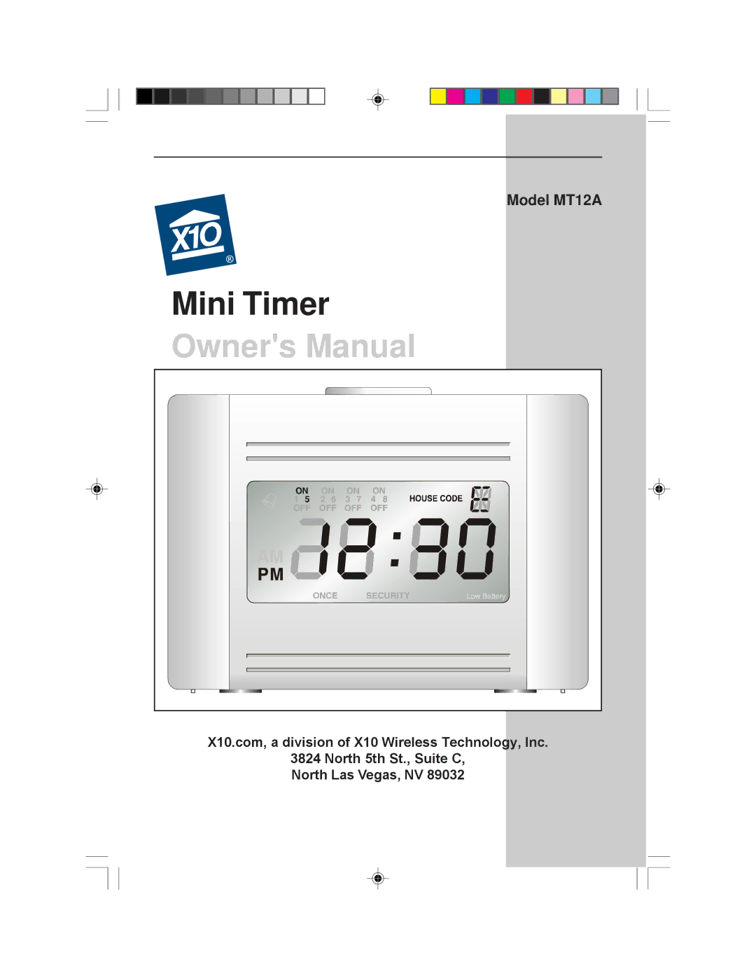 X10 Wireless Technology owner manual Mini Timer, Model MT12A 