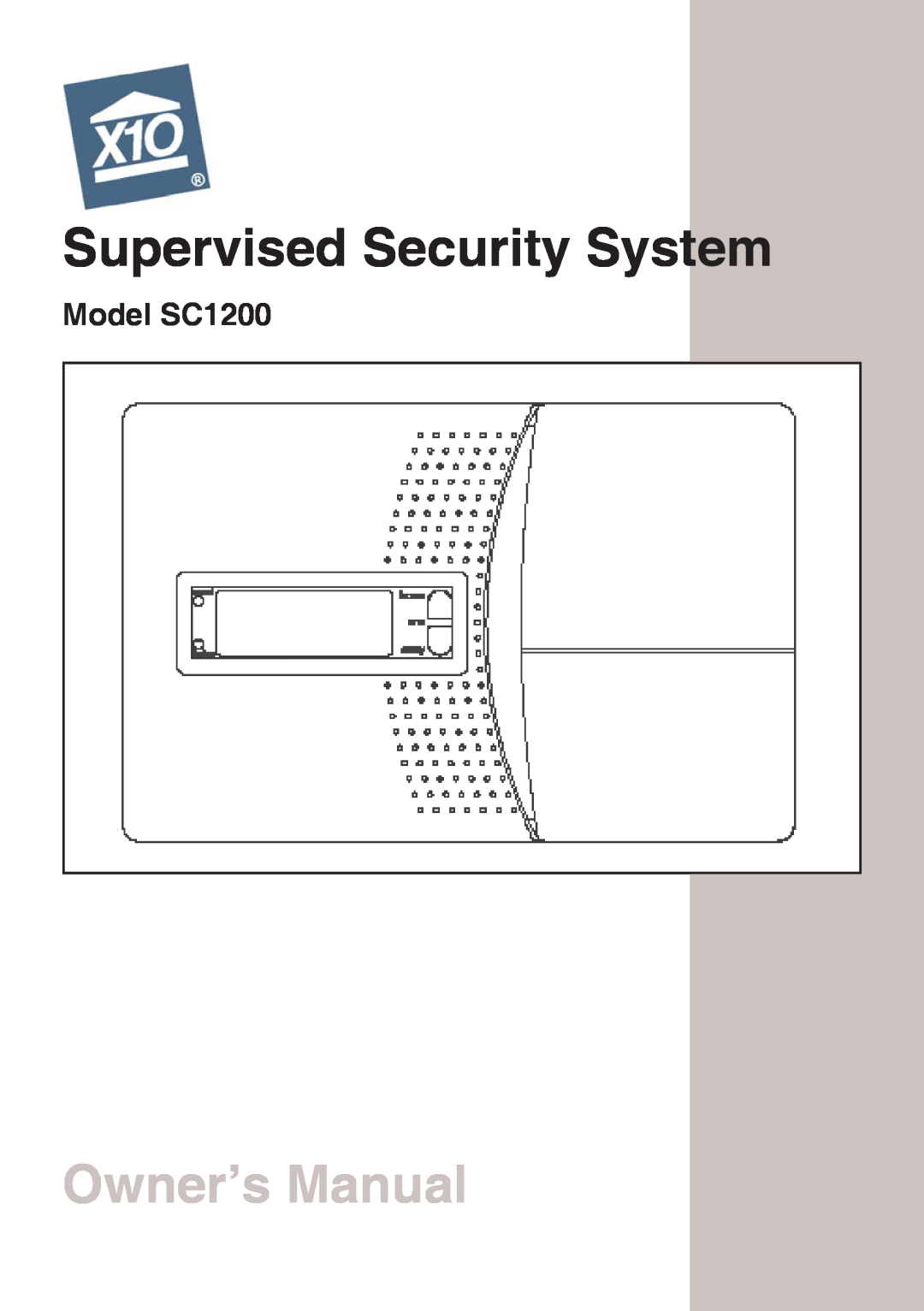 X10 Wireless Technology owner manual Model SC1200, Supervised Security System 
